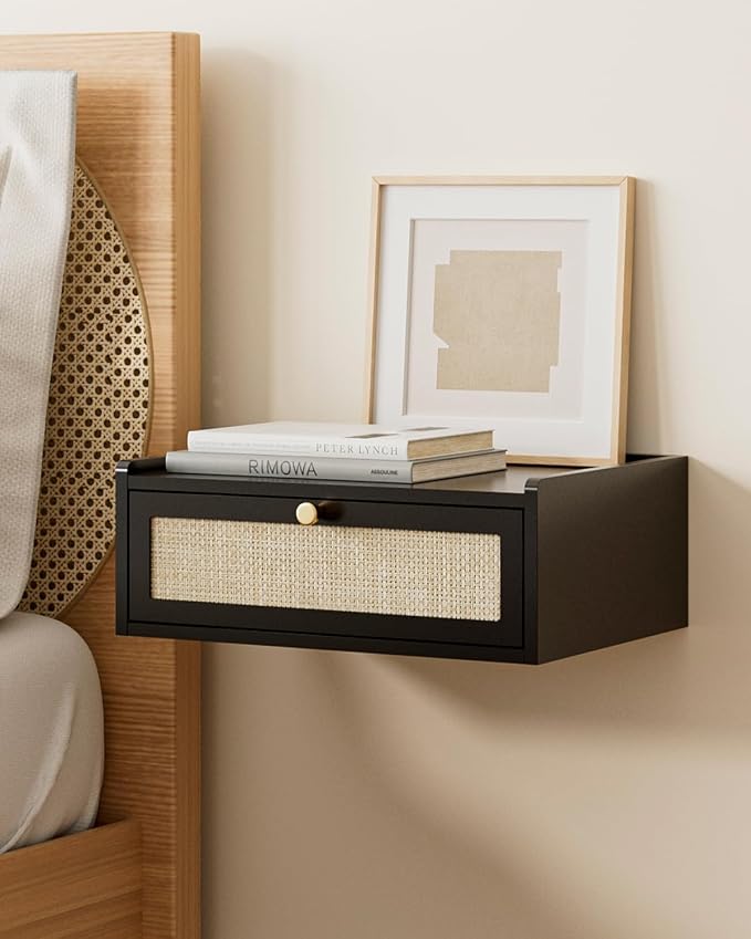 Floating Nightstand, Wall Mounted Night Stand by AEPOALUA