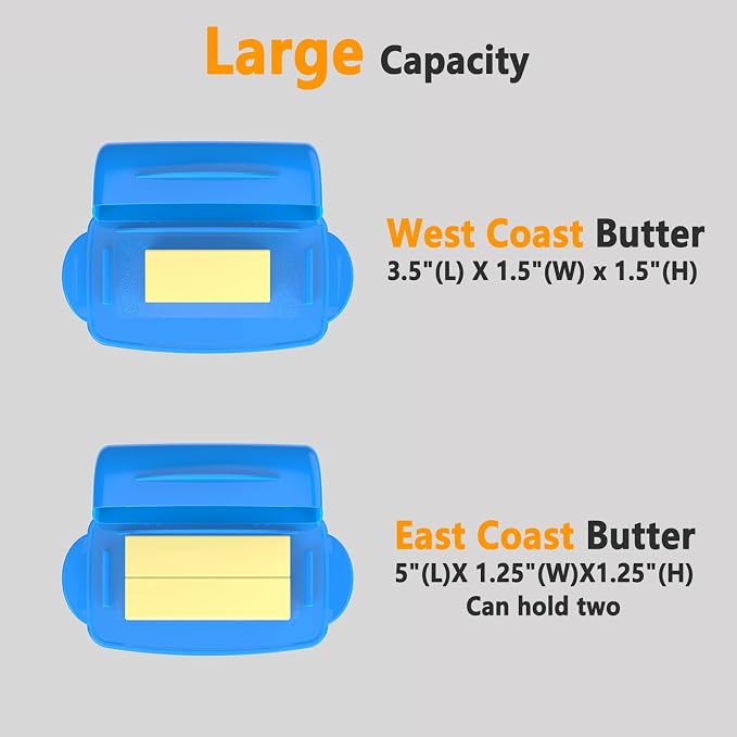 Butter Dishes with Lid for Countertop Refrigerator, Plastic Butter Dish Clear - Image 3