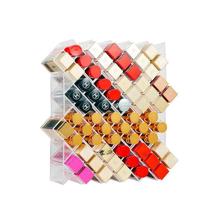 Lipstick Holder Organizer 64 Spaces Acrylic Stackable Fish Shape Lipstick Tower - Image 6