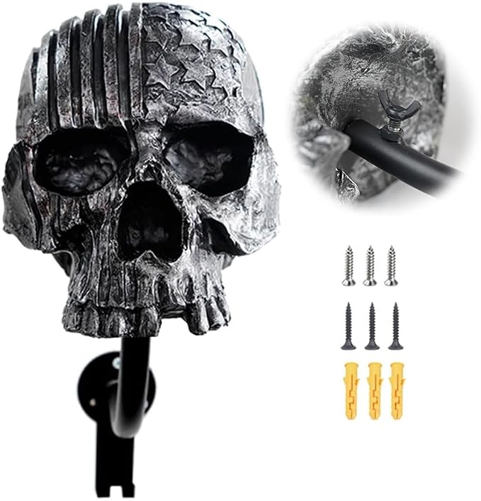 Helmet Holder, Skull Helmet Holder Wall Mount Helmet Rack by Tooyuart