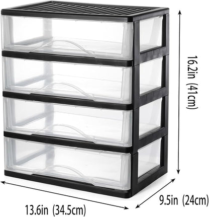 BYCY Medium 4 Drawer Clear Stacking Desktop Organizer - Image 3