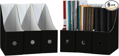 Limitliho 6 Pack Black Cardboard Magazine File Holder by Limitliho