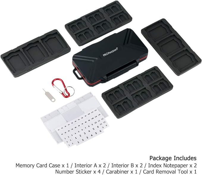 PROfezzion 48 Slots Weatherproof Memory Card Carrying Case Holder - Image 6