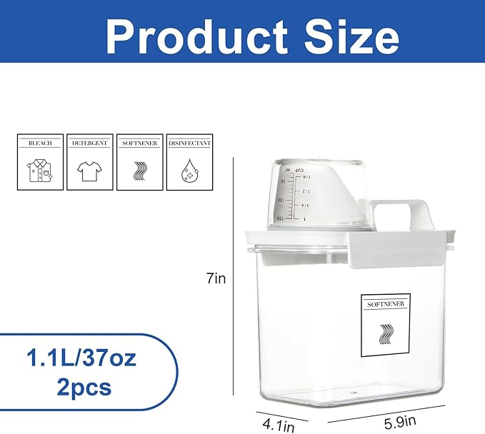 Laundry Detergent Dispenser, Liquid Laundry Container & Powder Soap Dispenser - Image 2
