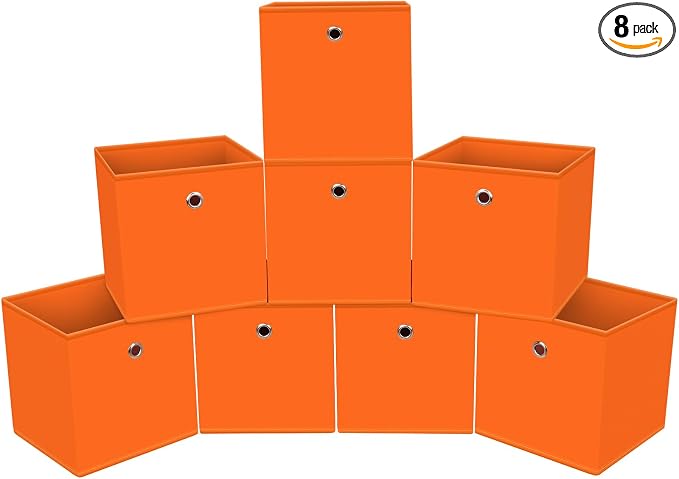 Foldable Storage Cubes Bins, 11 Inch Cloth Storage Cube Fabric Storage Box by NieEnjoy