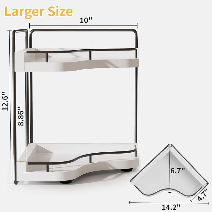 2-Tier Corner Bathroom Counter Organizer - Image 3