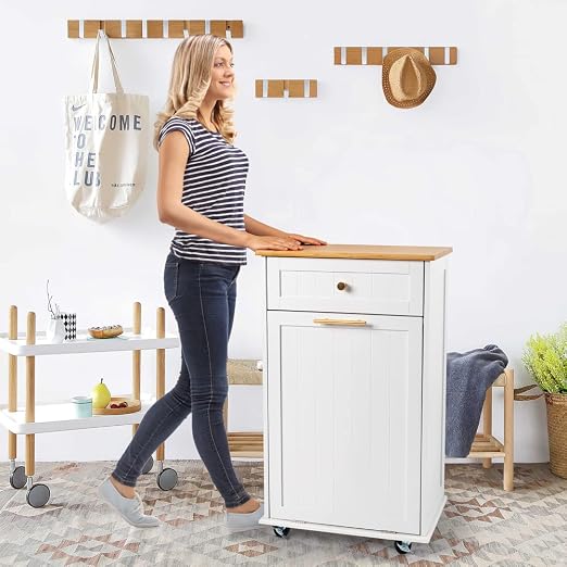 VINGLI Tilt Out Trash Cabinet, Garbage Can Cabinet - Image 5