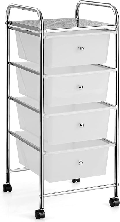 Giantex Rolling Cart with Drawers, Craft Organizer with Wheels, 4 Drawer - Image 8