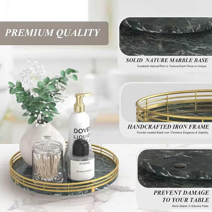 Green Marble Lazy Susan Turntable - Image 6