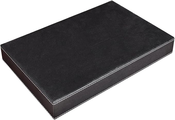 KINGFOM Pu Leather Desk Organizer Tray, 4 Compartment Office Storage Supplies - Image 9