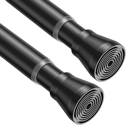 MEXAU 2Pack Spring Tension Curtain Rod 29-64 inch Black Small Tension Rod | by MEXAUSPRINGCURTAINRODS