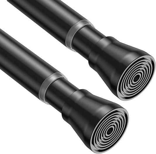 MEXAU 2Pack Spring Tension Curtain Rod 29-64 inch Black Small Tension Rod | by MEXAUSPRINGCURTAINRODS