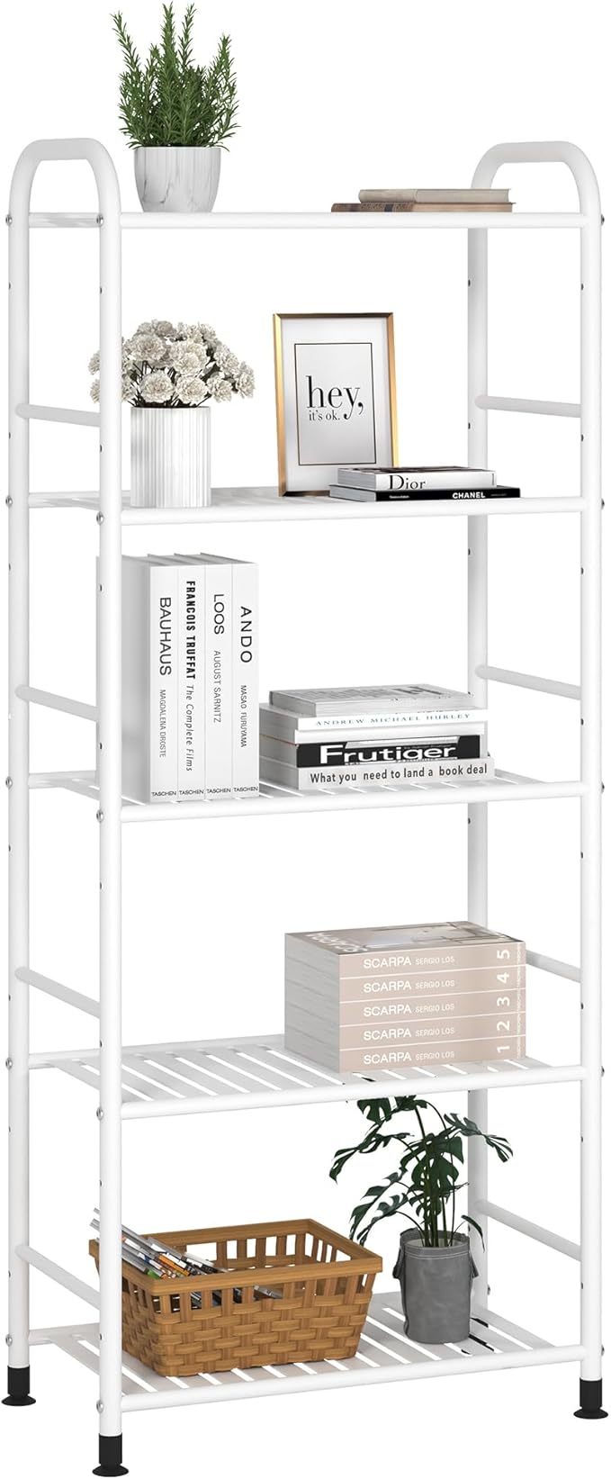 JSB 5-Tier Adjustable Shelving Unit, Heavy Duty Storage Rack Organizer Metal by HomeFurniture
