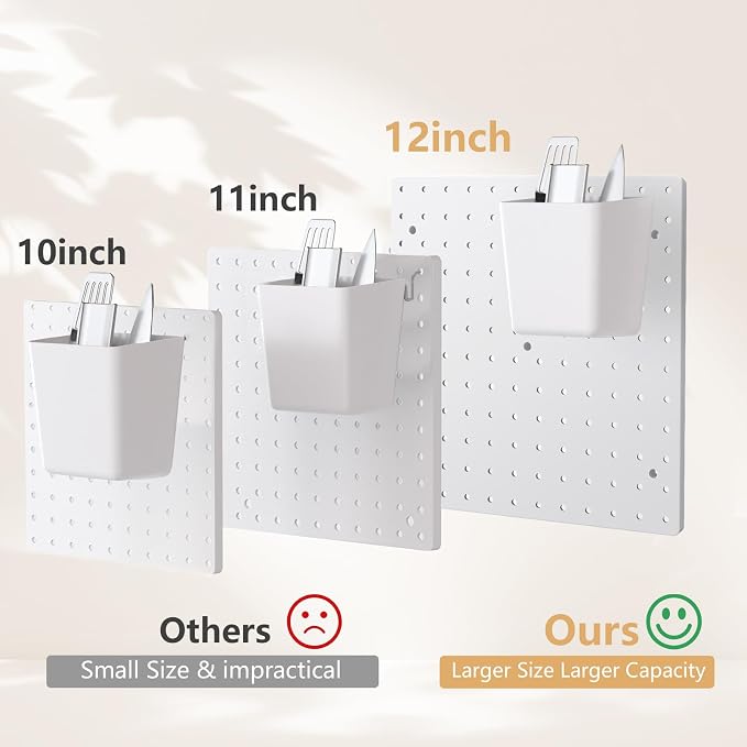 FZK Peg Board, Includes 4 White Pegboard and Accessories, Plastic Peg Board - Image 3