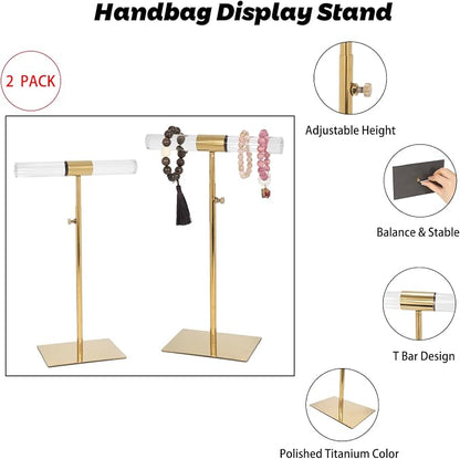 Jewelry Display Stand 2 Packs Stainless Steel Purse Display Stand Acrylic - Image 4