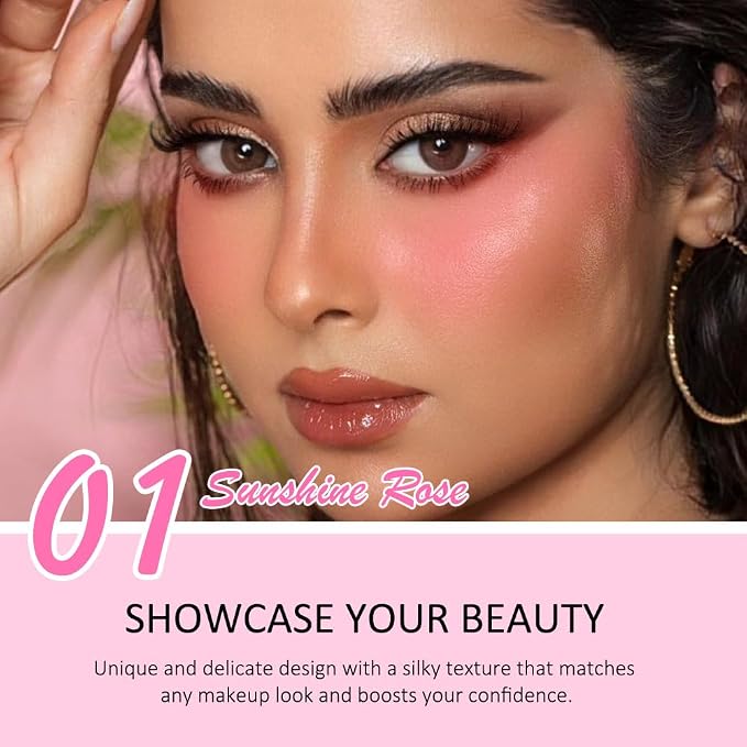 evpct 2In1 Blush Contour Multiuse Makeup Stick, Rose & Warm Nude Brown Creamy - Image 3