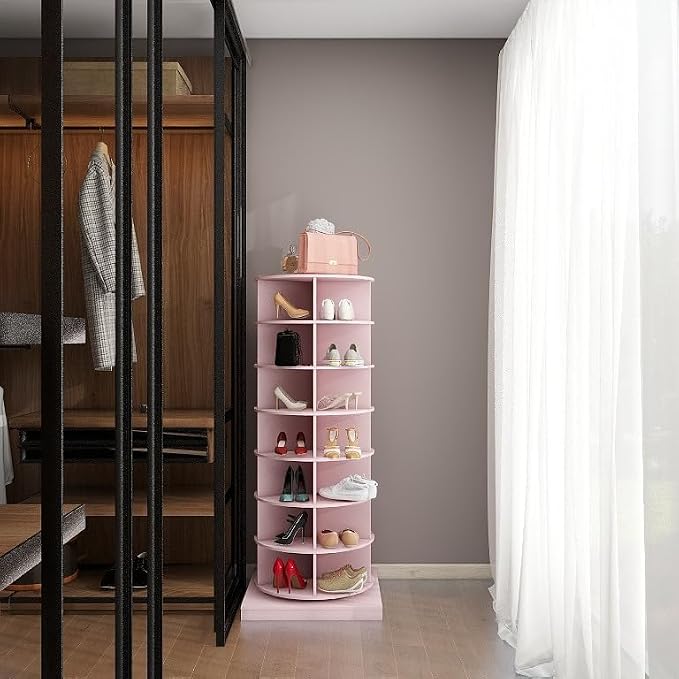Rotating Shoe Rack Tower, 6-Tier Spinning Shoe Rack, Free Standing 360° - Image 7