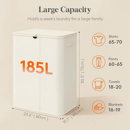 Lifewit 185L 3 Section Laundry Hamper - Image 2