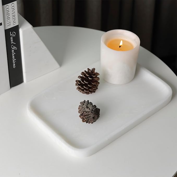 Vanity Tray, 11.8inch Marble Bathroom Tray - Image 2