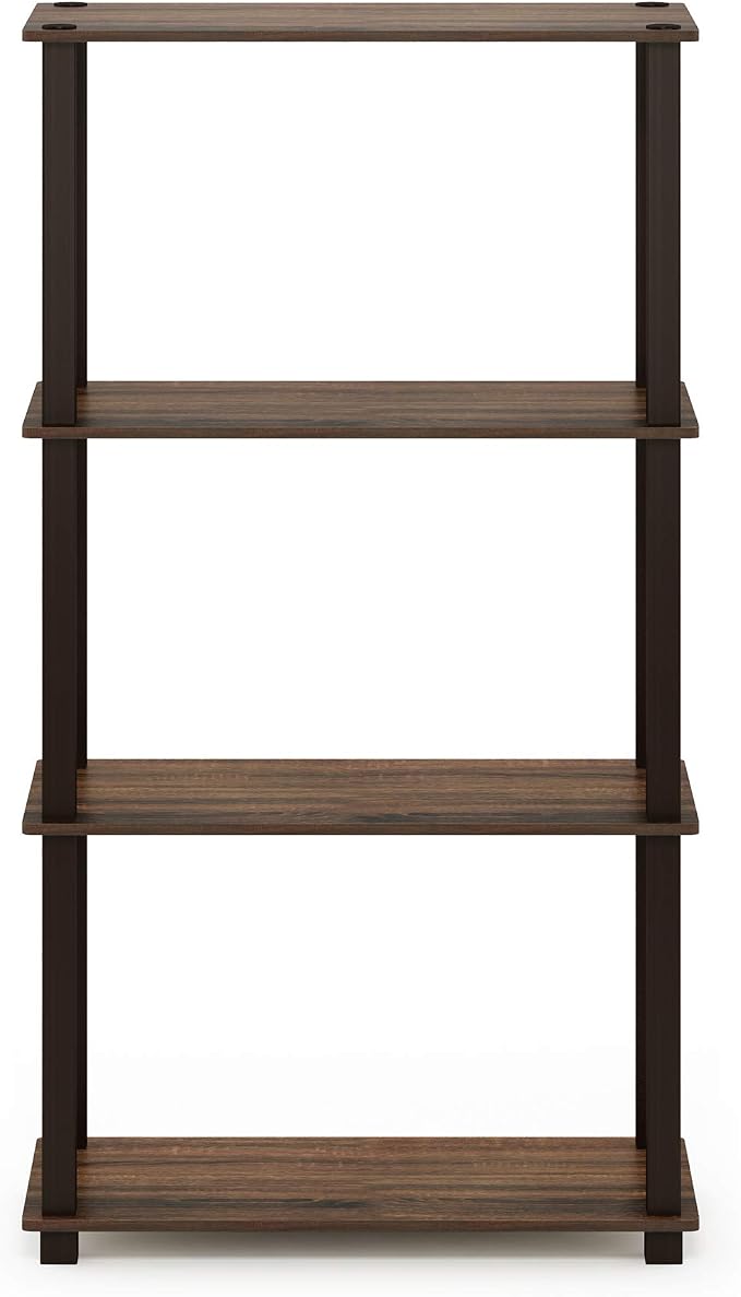 Furinno TURN-S-TUBE Storage Shelves, 4-Tier Book Shelf, Corner Shelf, Toolless - Image 6