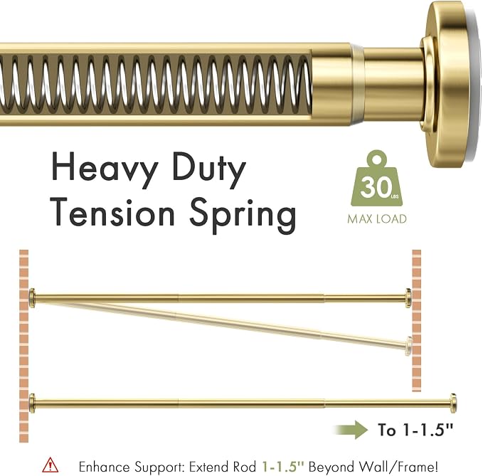 AmazerBath Spring Tension Shower Curtain Rod, 31-75 Inches Heavy Duty Tension - Image 5