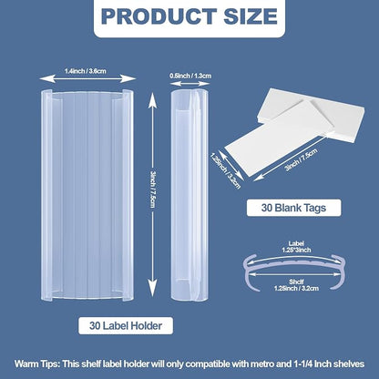 30 Pcs Label Holder Shelf Labels, Wire Shelf Label Holder - Image 2