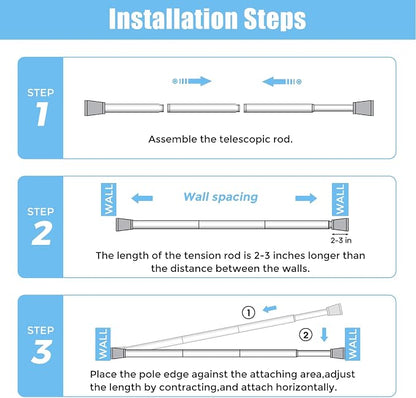 AIZESI Tension Curtain Rod Spring Tension Rods - Image 8