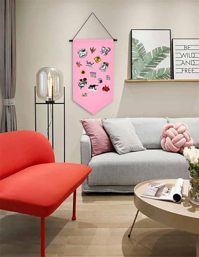 Wall Hanging Brooch Jewelry Storage Case Canvas Display Stand Enamel Pin - Image 2