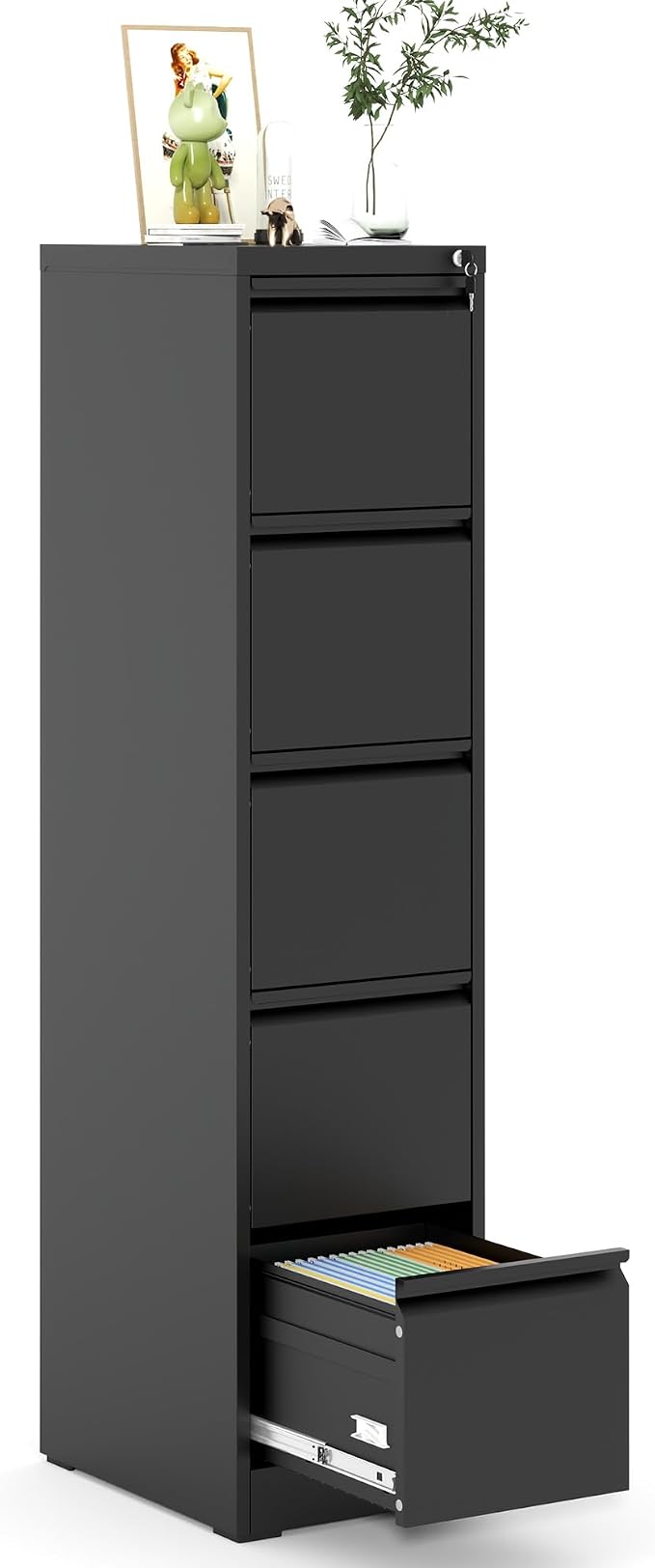 5 Drawer File Cabinet with Lock, Metal Vertical Filing Cabinet by EKJOfficials