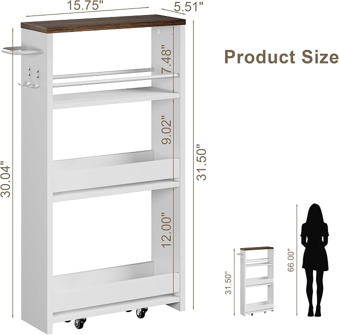 ChooChoo 4-Tier Slim Storage Cart - Image 7
