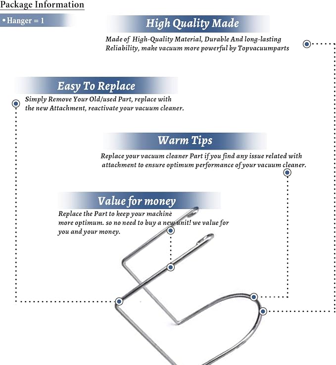Replacement For Central Vac Hose Hanger, Wire hanger for mounting - Image 3