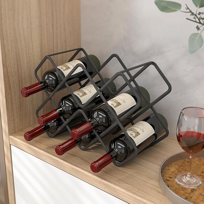 Metal Wine Rack – Matte Black Carbon Steel, 10-Bottle Countertop & Hangable - Image 8
