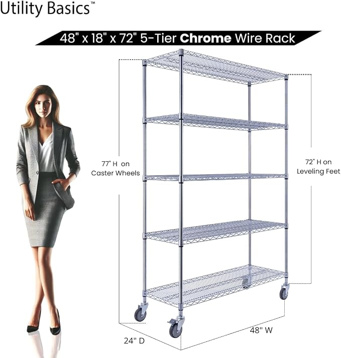 NSF Commercial 5-Tier Wire Shelving - Image 2
