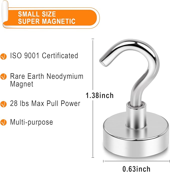 MIKEDE Magnetic Hooks Heavy Duty, 30Lbs Neodymium Magnets - Image 4