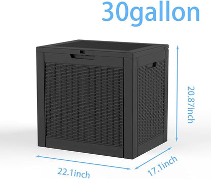 ROJIK 39 Gallon Resin Deck Box, Lockable Waterproof Weatherproof Outdoor - Image 2