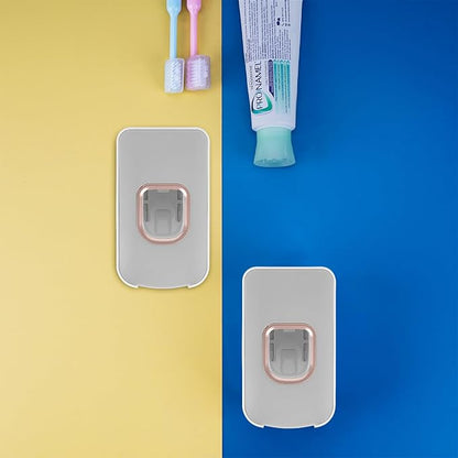 2 Slot Toothbrush Holder and Toothpaste Dispenser Wall Mounted, Automatic - Image 6