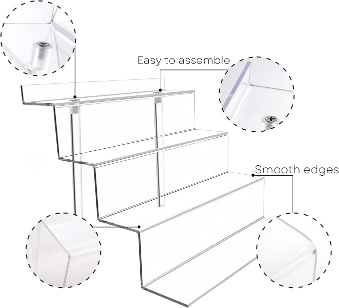 BYCY Display Stand 4 Tier Black Display Riser 2 Pack Displays Perfume - Image 7
