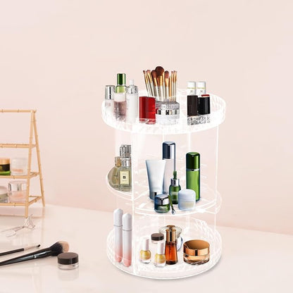 360 Rotating Makeup Organizer, Adjustable Cosmetic Storage Organizer Shelf - Image 6