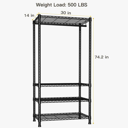 Ulif H2 Heavy Duty Clothes Rack, Freestanding 4 Tiers Garment Rack - Image 3