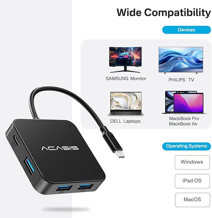 ACASIS USB C Hub 10Gbps, USB C to 4K 60Hz HDMI Adapter - Image 6