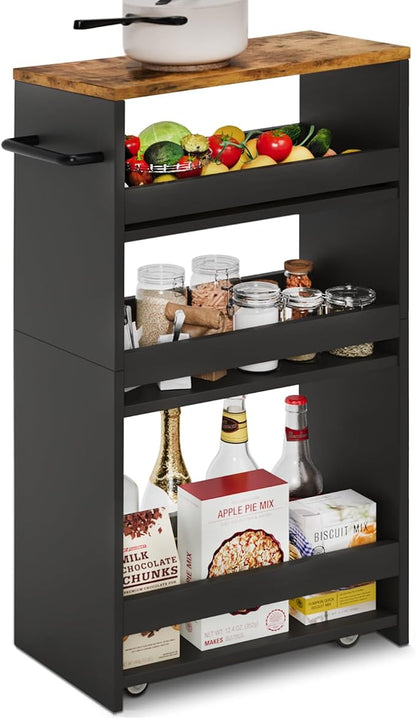TEAMIX 4 Tier Slim Storage Cart by TEAMIX
