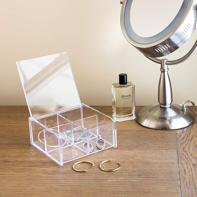 Isaac Jacobs 4-Compartment Square Clear Acrylic Organizer - Image 7