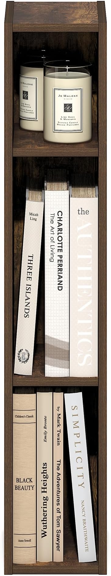 Furinno Fulda Book Shelf, 3-Tier Narrow Bookshelf, Bookcase - Image 6