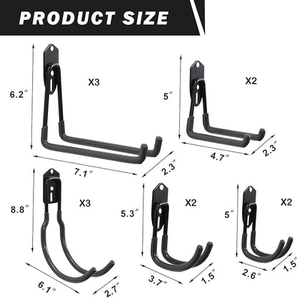 Wallmaster Garage Hooks Organizer Kit, 12 Pack Adjustable Heavy Duty Shelving - Image 5