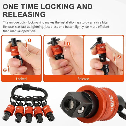 5Pcs Socket Holder Key Chain, 3/8" Drive Socket Organizer Keychain Quick - Image 5