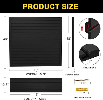 4'H x 4'W PVC Slatwall Panels Garage Wall Storage System - Image 3