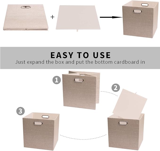 Posprica Storage Cube Basket Bins, 13×13 Foldable Storage Boxes - Image 2