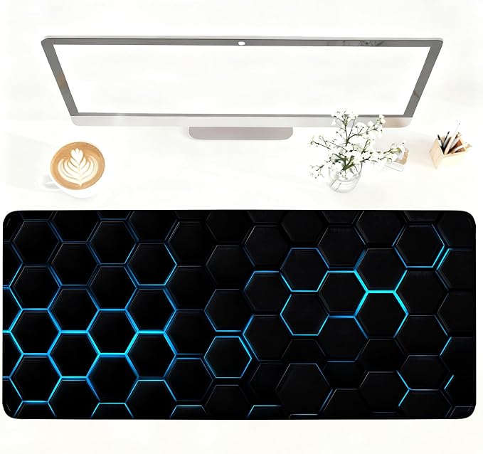 Gaming Mouse Pad – Large Extended Desk Mat35.43 x 15.75 in – Futuristic Black by LEIWEIHOPE