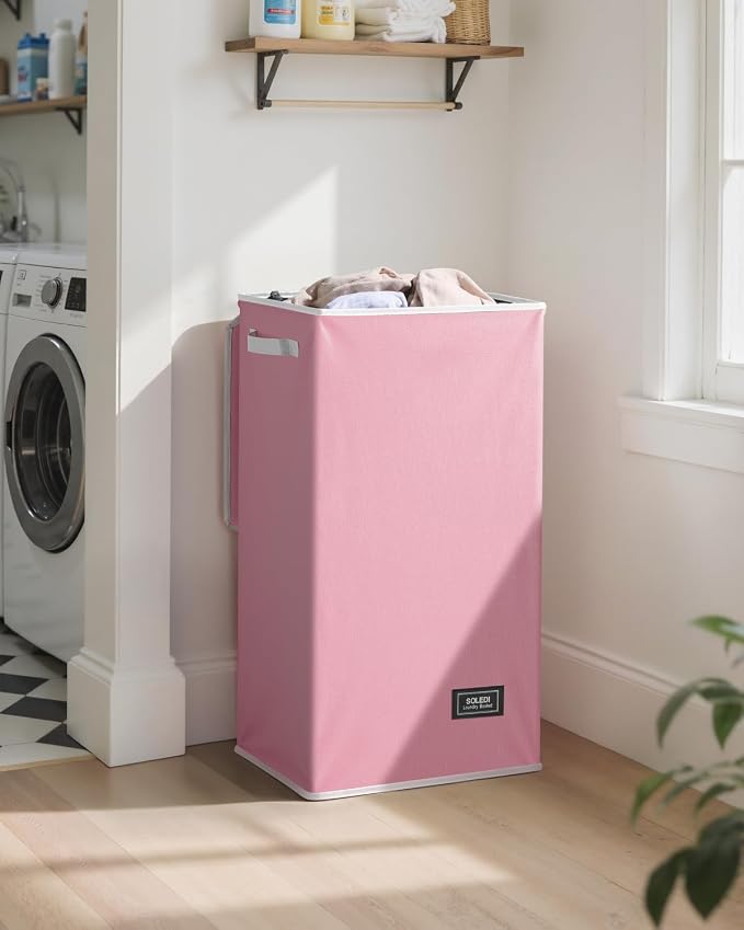 SOLEDI Laundry Hamper with Lid 100L Large & Tall Collapsible Laundry Basket - Image 2