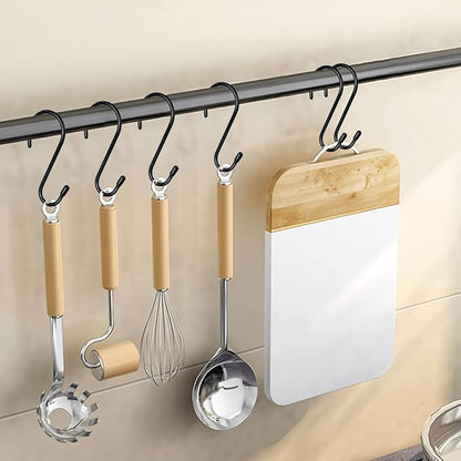 HiGift 24 Pack S Hooks for Hanging, 4-1/2 inch Large Black Vinyl Coated Metal S - Image 5